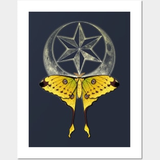 Madagascar Moon Moth - Yellow Posters and Art